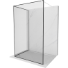 Mexen Kioto sprchová priečka Walk-in 120 x 80 cm, čierny rám, biela - 800-120-212-20-70-080