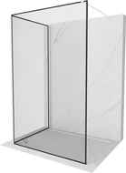 Mexen Kioto sprchová priečka Walk-in 120 x 80 cm, čierny rám, biela - 800-120-212-20-70-080