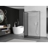 Mexen Kioto sprchová priečka Walk-in 120 x 80 cm, čierny rám, biela - 800-120-212-20-70-080