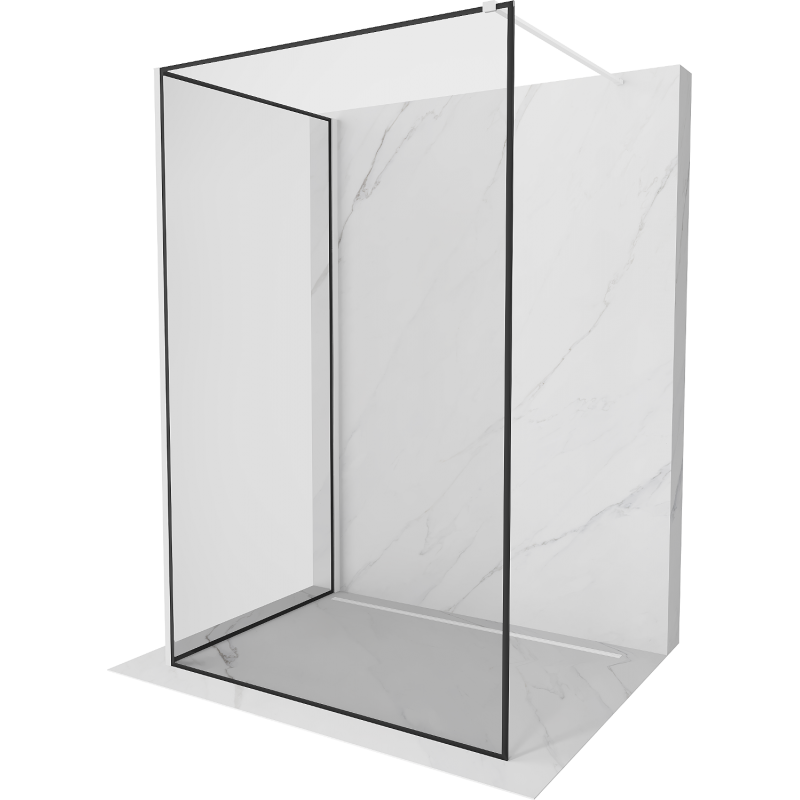 Mexen Kioto sprchová stena Walk-in 140 x 100 cm, čierny vzor, biela - 800-140-212-20-70-100