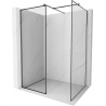 Mexen Kioto sprchová stena Walk-in 130 x 100 cm, čierny vzor, gun gray kartáčovaný - 800-130-202-66-70-100