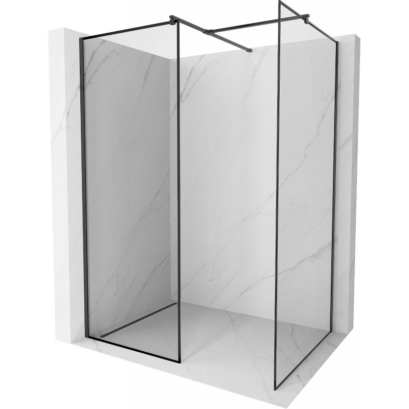 Mexen Kioto zástena sprchová Walk-in 70 x 70 cm, čierny vzor, čierna - 800-070-202-70-70-070