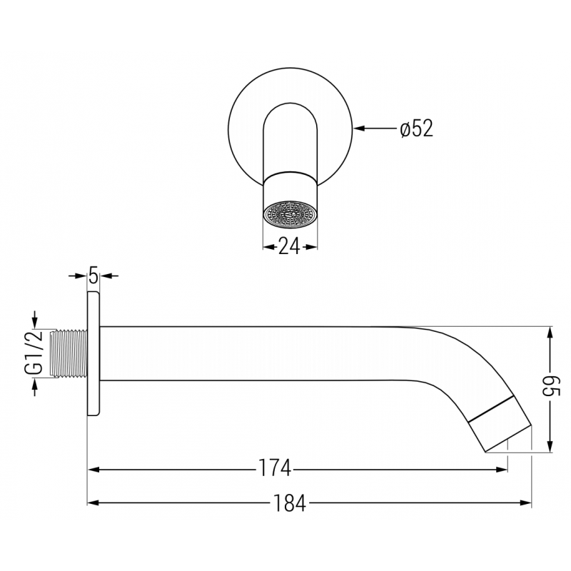 Mexen Kai DR70 sada na vaňu a sprchu pod omietku so sprchou 25 cm, chróm - 77602DR70251-00