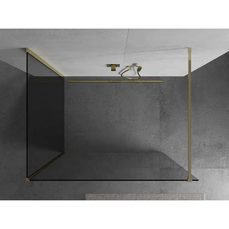 Mexen Kioto sprchová zástena Walk-in 125 x 70 cm, transparentná, zlatá - 800-125-212-50-00-070