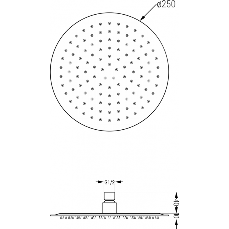Mexen Kai DR70 sada na vaňu a sprchu pod omietku so sprchou 25 cm, chróm - 77602DR70251-00