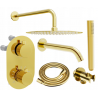 Mexen Kai DR70 podomietková vaňovo-sprchová súprava s dažďovou sprchou 25 cm, zlatá - 77602DR70251-50
