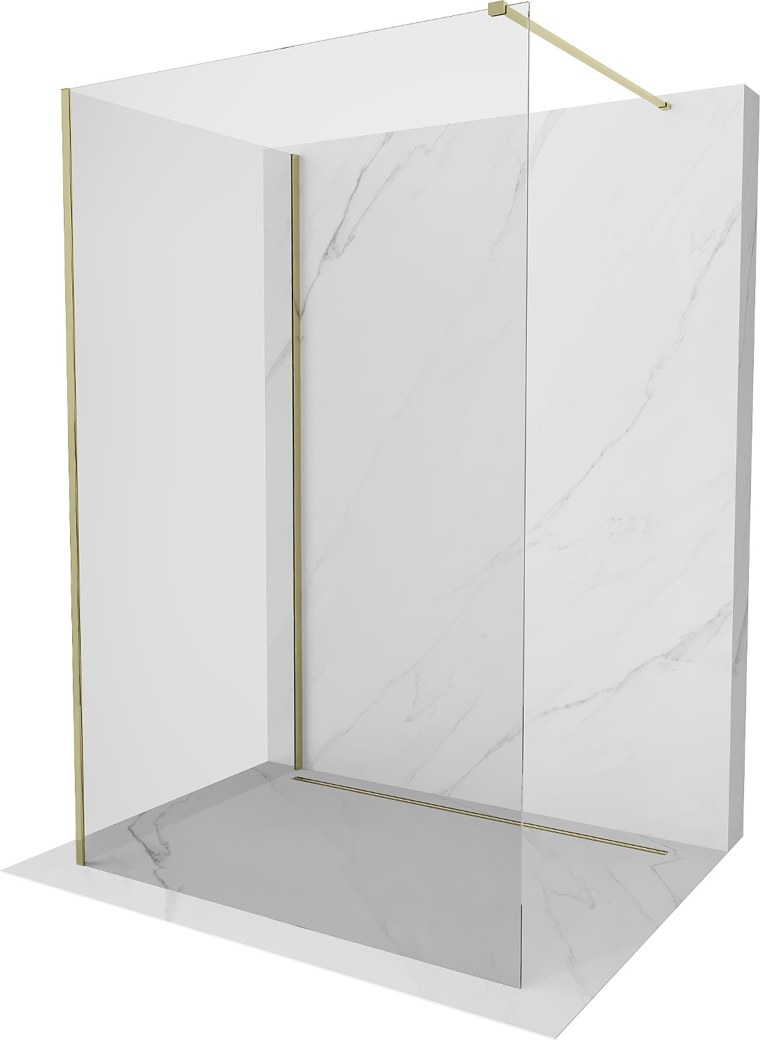 Mexen Kioto sprchová zástena Walk-in 140 x 110 cm, transparentná, zlatá - 800-140-212-50-00-110