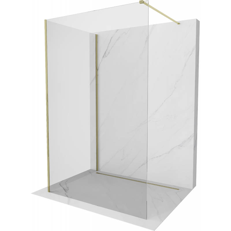Mexen Kioto sprchová stena Walk-in 115 x 100 cm, transparentná, zlatá - 800-100-212-50-00-115