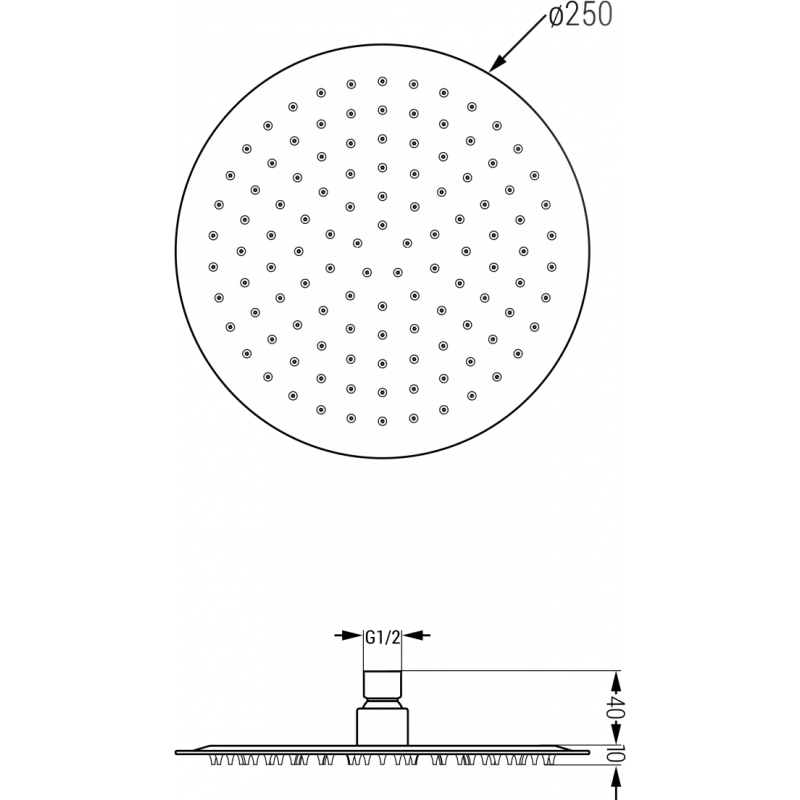 Mexen Kai DR70 podomietková vaňovo-sprchová súprava s dažďovým spŕškom 25 cm, grafit - 77602DR70251-66