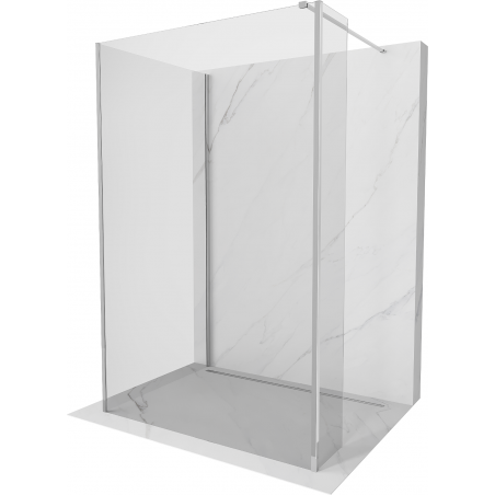 Mexen Kioto sprchová stena Walk-in 125 x 70 x 30 cm, transparentná, chróm - 800-125-070-221-01-00-030