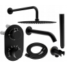 Mexen Kai DR70 podomietkový vaňovo-sprchový set s dažďovou sprchou 25 cm, čierny - 77602DR70251-70