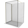 Mexen Kioto sprchová zástěna Walk-in 130 x 90 cm, černý vzor, zlatá - 800-130-212-50-70-090