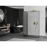 Mexen Kioto sprchová zástěna Walk-in 130 x 90 cm, černý vzor, zlatá - 800-130-212-50-70-090