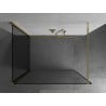 Mexen Kioto sprchová zástěna Walk-in 130 x 90 cm, černý vzor, zlatá - 800-130-212-50-70-090