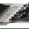 Mexen Kioto sprchový záves Walk-in 120 x 120 cm, čierny vzor, zlatý - 800-120-212-50-70-120