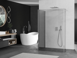 Mexen Kioto sprchová stena Walk-in 140 x 120 x 30 cm, priehľadná, chróm - 800-140-120-221-01-00-030