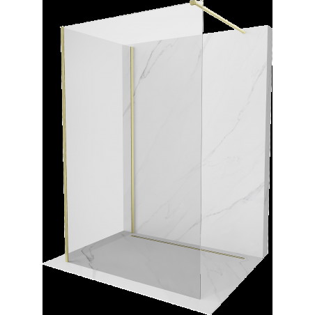 Mexen Kioto sprchová zástena Walk-in 125 x 110 cm, transparentná, zlatá brúsená - 800-125-212-55-00-110