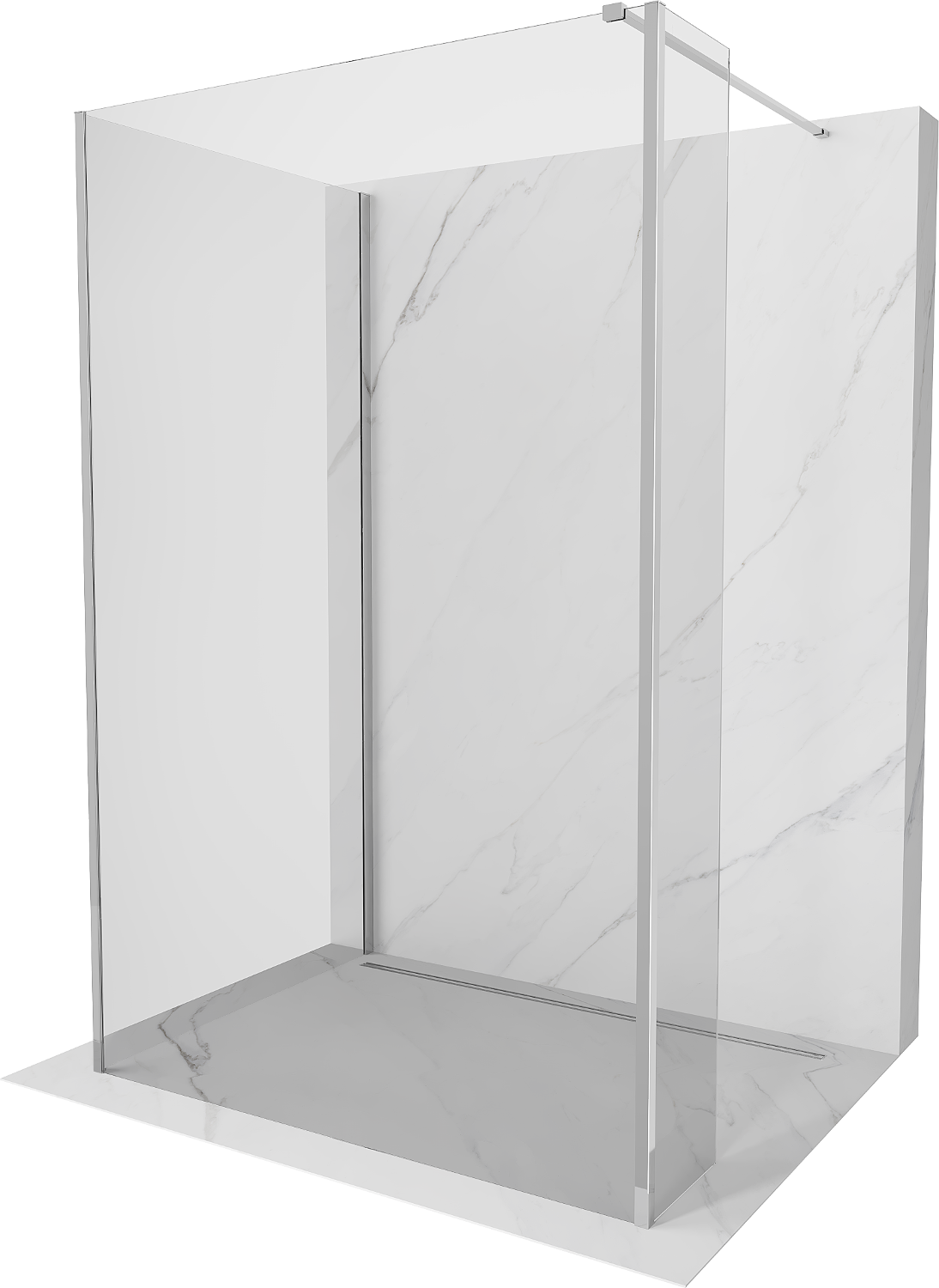 Mexen Kioto sprchová stena Walk-in 115 x 100 x 40 cm, transparentná, chróm - 800-115-100-221-01-00-040