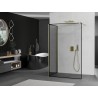 Mexen Kioto Sprchová stena Walk-in 90 x 80 cm, čierny rám, zlatá kartáčovaná - 800-090-212-55-70-080