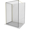 Mexen Kioto Sprchová stena Walk-in 90 x 80 cm, čierny rám, zlatá kartáčovaná - 800-090-212-55-70-080