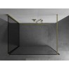 Mexen Kioto Sprchová stena Walk-in 90 x 80 cm, čierny rám, zlatá kartáčovaná - 800-090-212-55-70-080