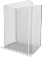 Mexen Kioto sprchová stena Walk-in 125 x 90 x 30 cm, transparentná, biela - 800-125-090-221-20-00-030
