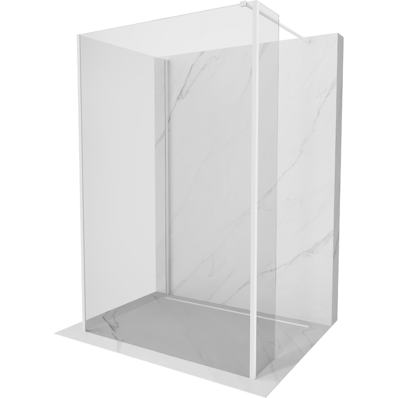 Mexen Kioto sprchová stěna Walk-in 140 x 95 x 30 cm, transparentná, biela - 800-140-095-221-20-00-030