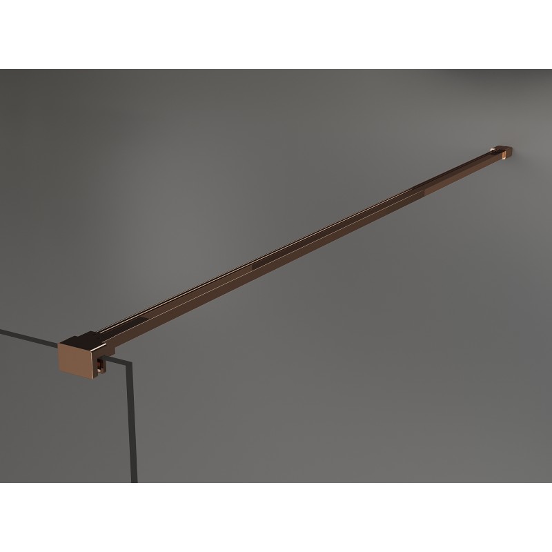 Mexen Kioto sprchová zástena Walk-in 140 x 100 cm, čierny rám, ružové zlato - 800-140-212-60-70-100