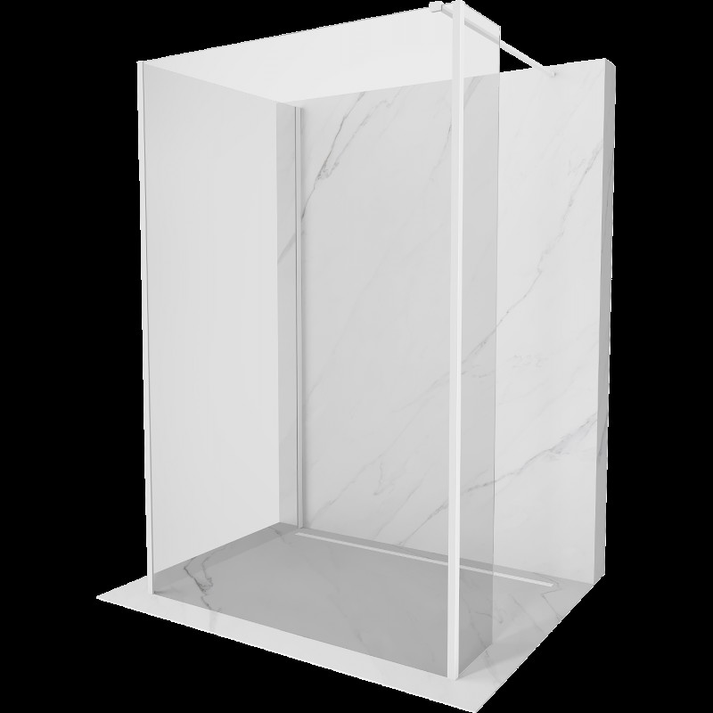 Mexen Kioto sprchová zástena Walk-in 140 x 115 x 30 cm, transparentná, biela - 800-140-115-221-20-00-030