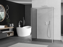 Mexen Kioto sprchová stena Walk-in 130 x 120 x 30 cm, priehľadná, biela - 800-130-120-221-20-00-030