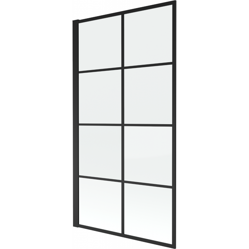 Mexen Alex vaničkový paraván 1-krídlový 70 x 140 cm, čierna mriežka fix - 893-070-000-70-77