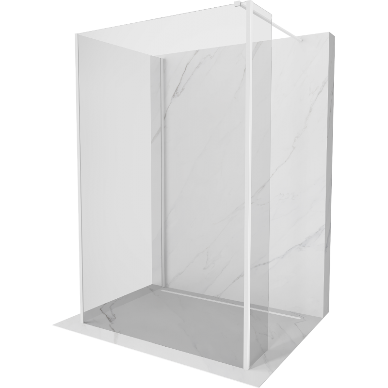 Mexen Kioto sprchová stena Walk-in 90 x 85 x 40 cm, transparentná, biela - 800-090-085-221-20-00-040