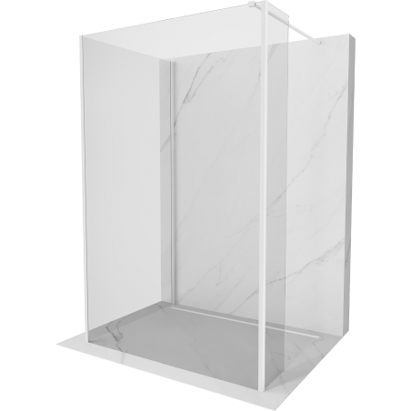 Mexen Kioto sprchová stena Walk-in 90 x 85 x 40 cm, transparentná, biela - 800-090-085-221-20-00-040