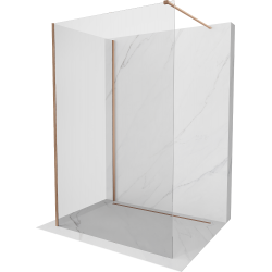 Mexen Kioto sprchová stena Walk-in 130 x 95 cm, transparentná, brúsená meď - 800-130-212-65-00-095