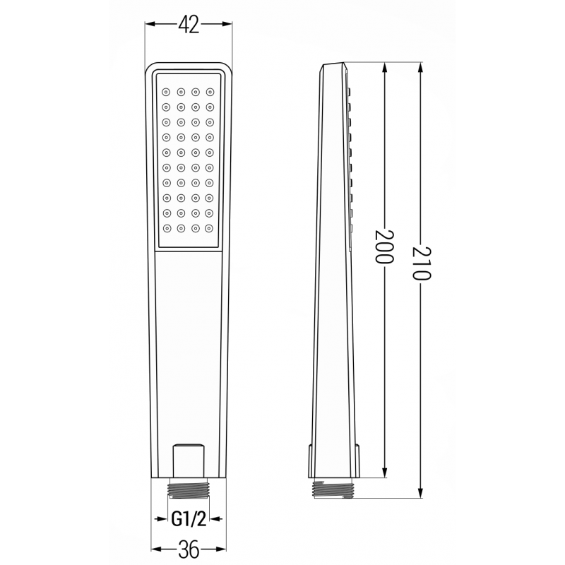 Mexen R-72 ručka sprchová 1-funkčná, čierna - 79572-70