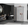 Mexen Kioto sprchová stěna Walk-in 130 x 80 cm, černý vzor, kartáčová měď - 800-130-212-65-70-080