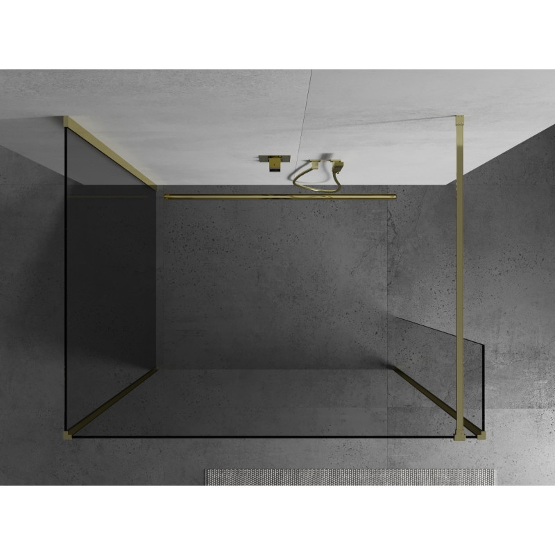 Mexen Kioto sprchová stena Walk-in 100 x 70 x 30 cm, transparentná, zlatá - 800-100-070-221-50-00-030