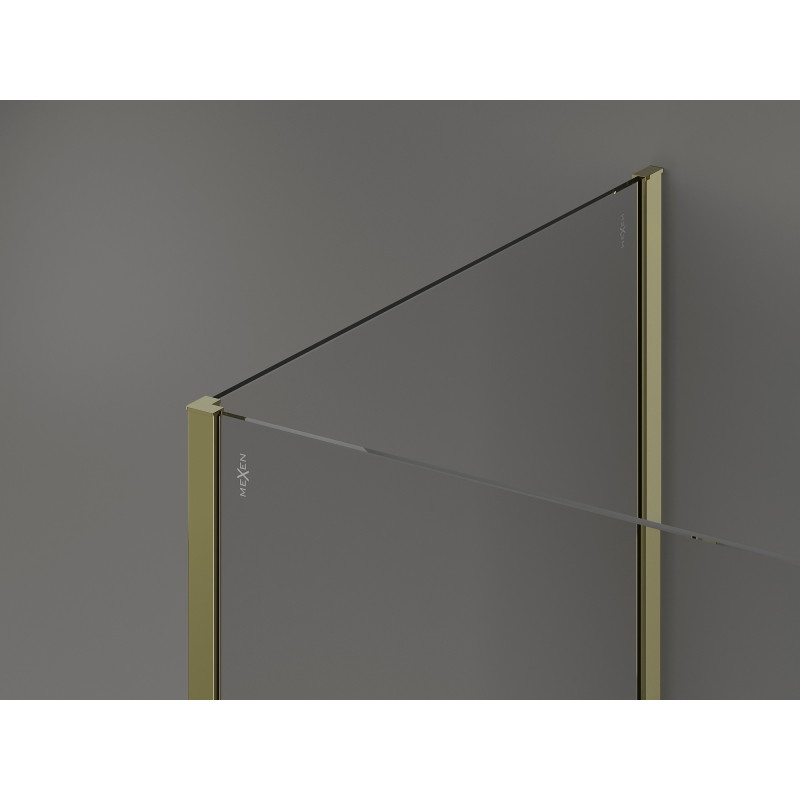 Mexen Kioto sprchová stena Walk-in 100 x 70 x 30 cm, transparentná, zlatá - 800-100-070-221-50-00-030