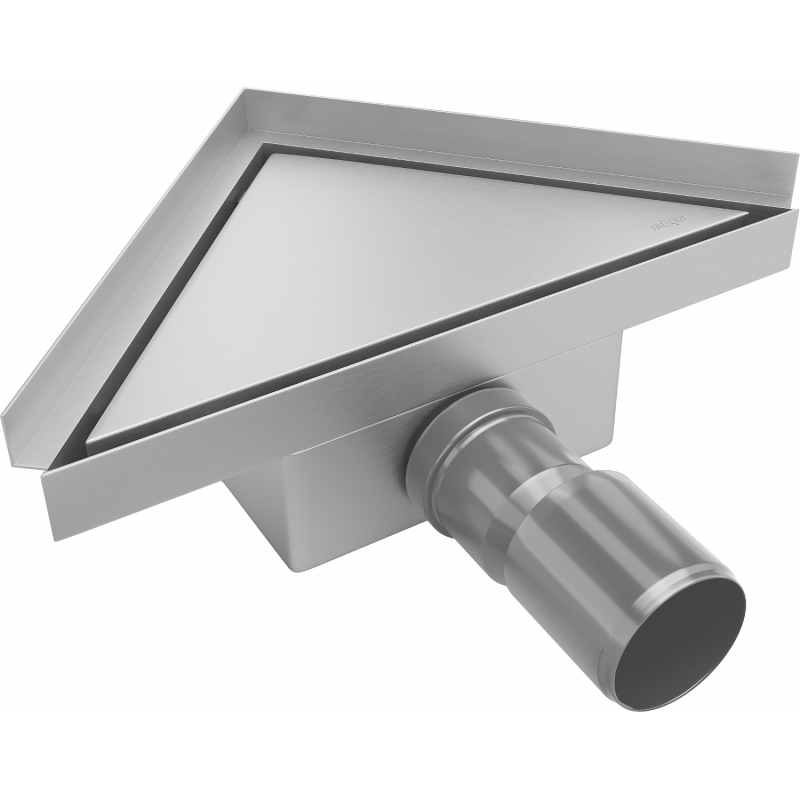 Mexen Flat-T M13 podlahový vpust trojuholníkový 20 x 20 cm, inox - 1010320