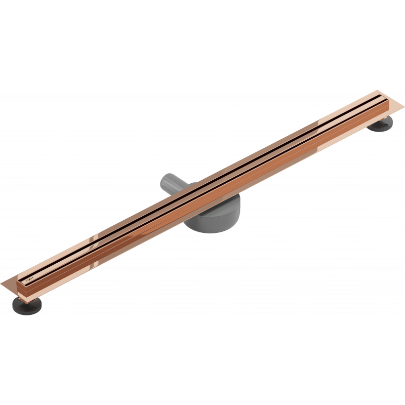 Mexen Flat 360° Slim otočný lineárny odtok 80 cm, ružové zlato - 1641080
