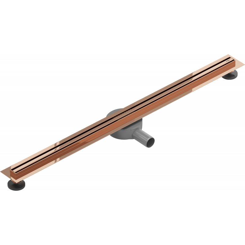 Mexen Flat 360° Slim otočný lineárny odtok 80 cm, ružové zlato - 1641080