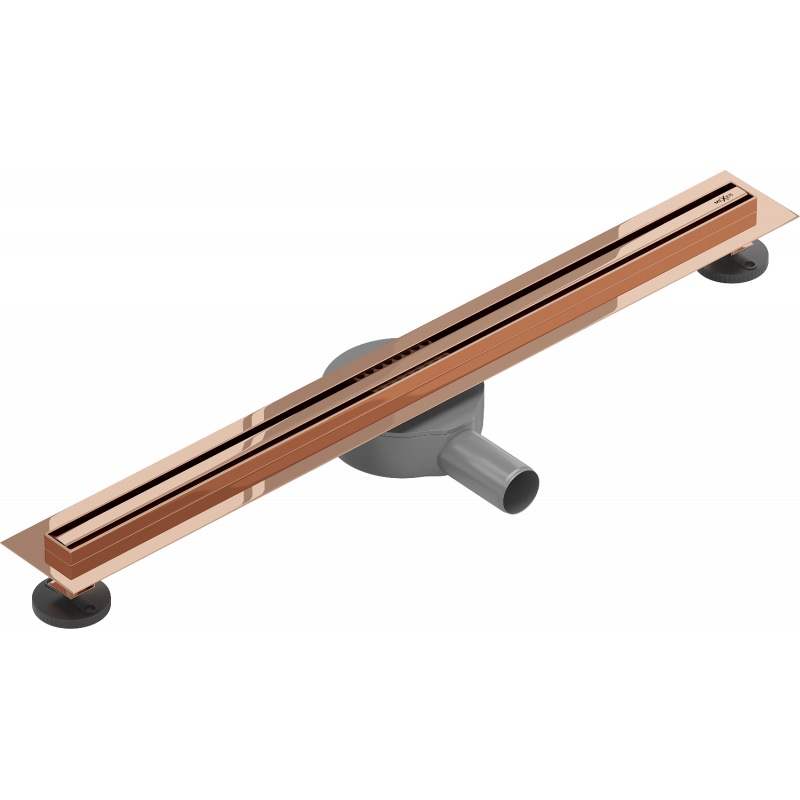 Mexen Flat 360° Slim otočný lineárny odtok 70 cm, ružové zlato - 1641070
