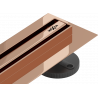 Mexen Flat 360° Slim odtokový žľab otočný 60 cm, zlatoružová - 1641060