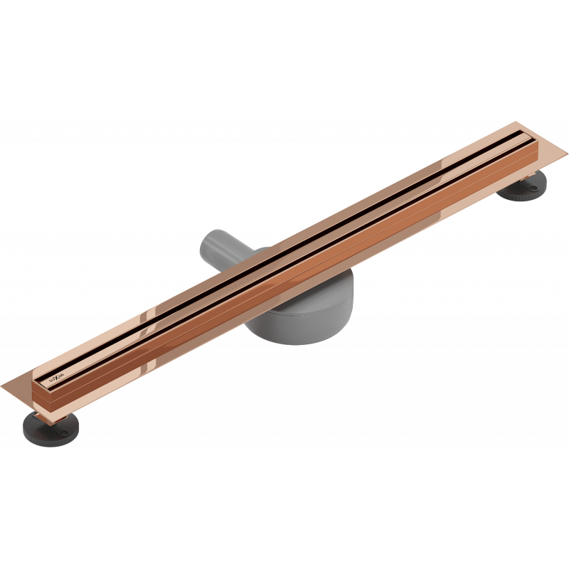Mexen Flat 360° Slim rotačný lineárny odtok 60 cm, ružové zlato - 1641060