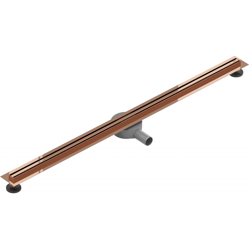 Mexen Flat 360° Slim otočný lineárny odtok 120 cm, ružové zlato - 1641120