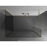 Mexen Kioto sprchová stena Walk-in 140 x 100 x 40 cm, priehľadná, zlatá - 800-140-100-221-50-00-040