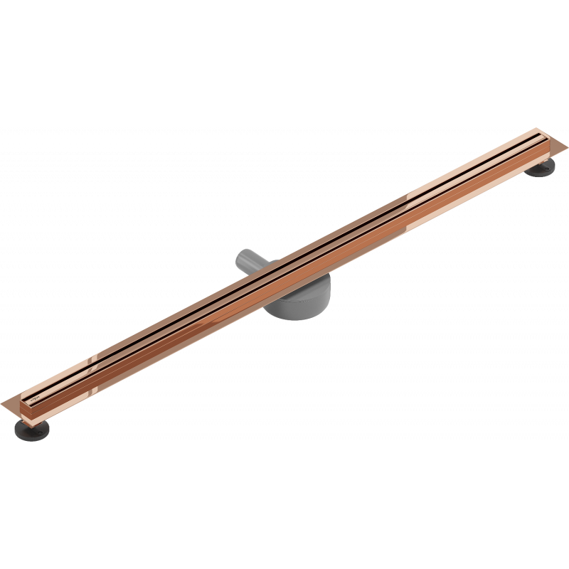 Mexen Flat 360° Slim otočný lineárny odtok 110 cm, ružové zlato - 1641110