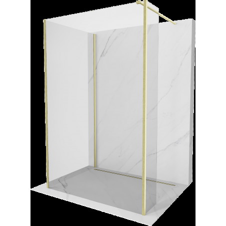 Mexen Kioto sprchová stěna Walk-in 125 x 70 x 30 cm, transparentná, zlatá brúsená - 800-125-070-221-55-00-030