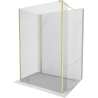 Mexen Kioto sprchová stena Walk-in 130 x 90 x 30 cm, transparentná, zlatá brúsená - 800-130-090-221-55-00-030