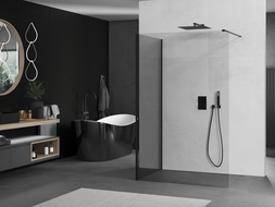 Mexen Kioto sprchový panel Walk-in 120 x 100 cm, transparentný, čierny - 800-120-212-70-00-100